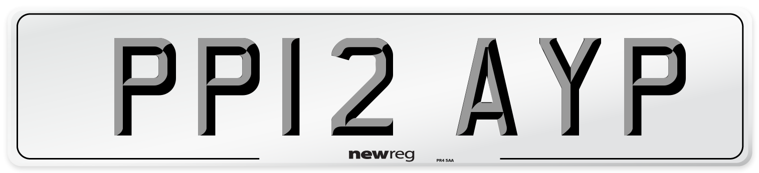 PP12 AYP Number Plate from New Reg